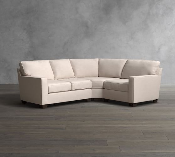 Buchanan Square Arm Upholstered Curved 3 Piece Sectional With