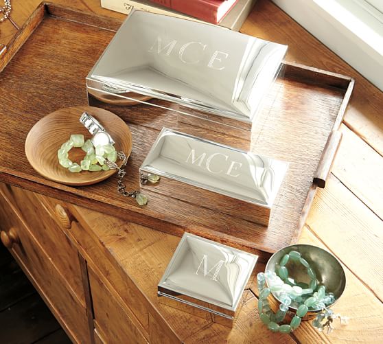 Engravable Silver Plated Jewelry Boxes Pottery Barn