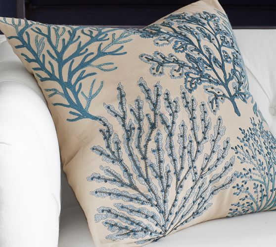 Layered Coral Decorative Pillow Cover Pottery Barn