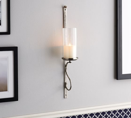Artisanal Wall Mount Candle Holder Silver Pottery Barn