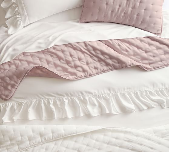 White Tencel Quilt Sham Pottery Barn
