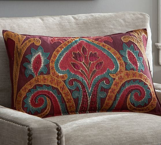 Houston Ikat Lumbar Decorative Pillow Cover Pottery Barn