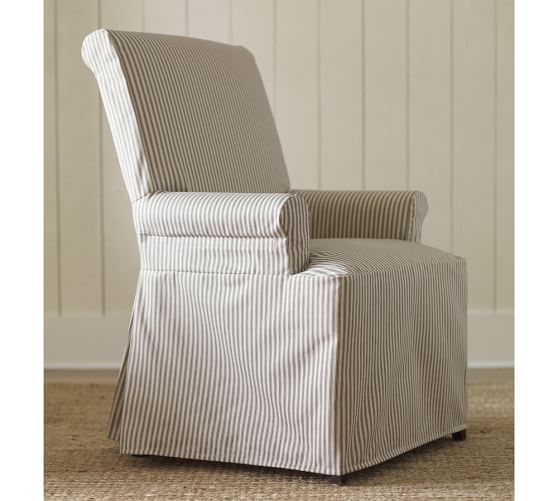 Pb Comfort Roll Slipcovered Dining Armchairs Pottery Barn