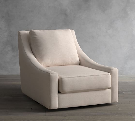 Aiden Upholstered Swivel Armchair Pottery Barn