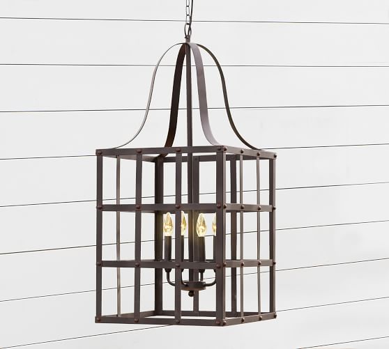 Rustic Grid Indoor Outdoor Lantern Pottery Barn
