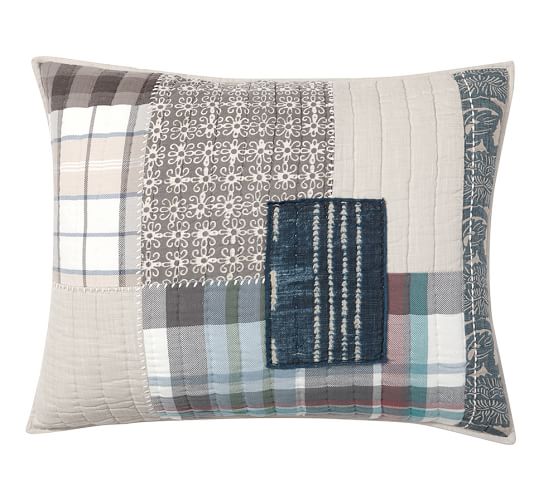 Malibu Patchwork Quilt Sham Pottery Barn