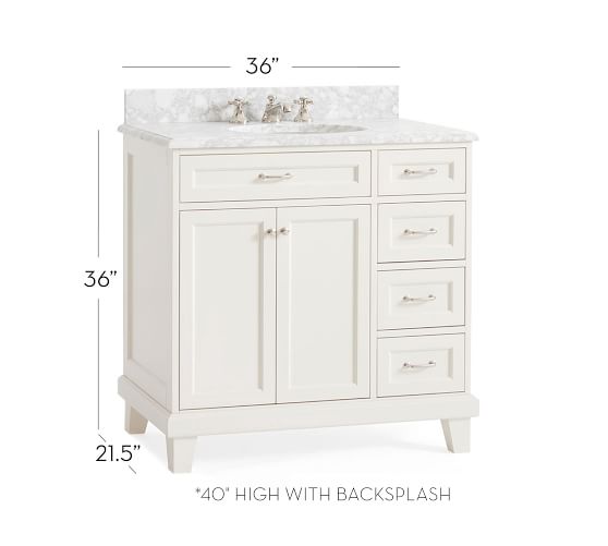 Custom Classic Single 36 Sink Vanity White