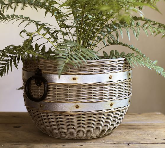 Cask Round Laundry Basket Pottery Barn