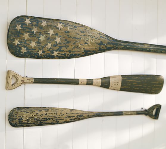 Hanging Wooden Oars Set Of 3 Wall Decor Pottery Barn