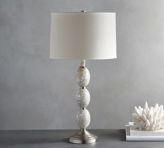 Jolie Mother Of Pearl Stacked Ball Table Lamp Pottery Barn