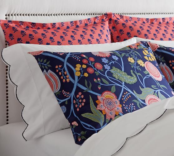 Kinzie Floral Reversible Organic Cotton Patterned Duvet Cover