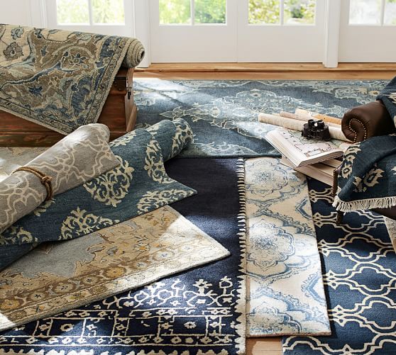Francis Printed Floral Medallion Rug Pottery Barn