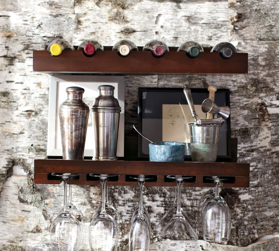 Holman Floating Entertaining Shelves Pottery Barn