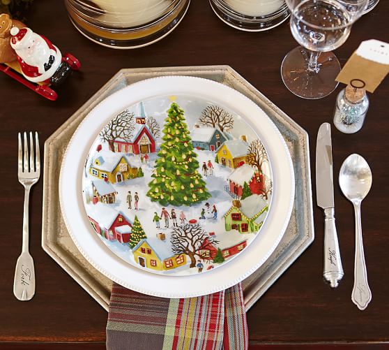 Winter Village 12 Piece Dinnerware Set Pottery Barn