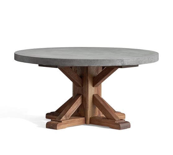 Abbott Round Coffee Table Brown Pottery Barn