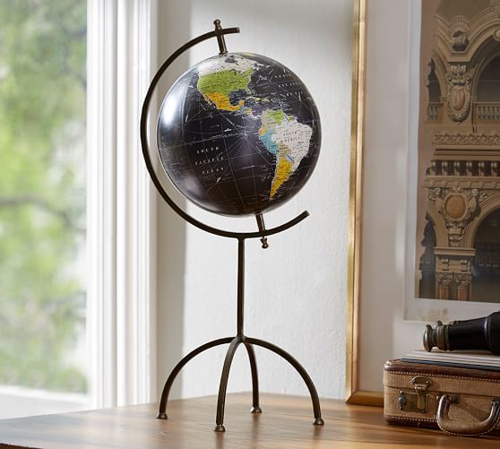 Indigo Brass Globe On A Stand Pottery Barn