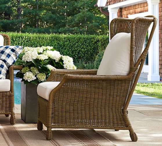 Saybrook All Weather Wicker Wingback Lounge Chair Pottery Barn Weather Wicker Wingback Lounge Chair