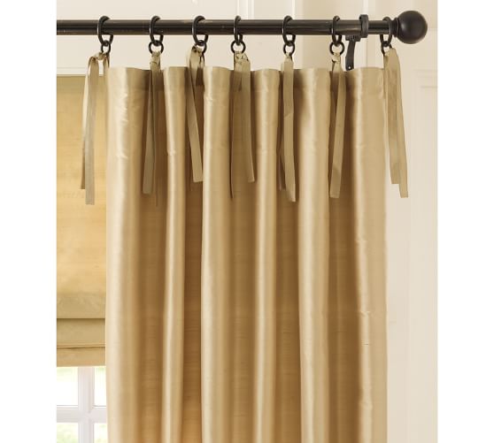Dupioni Silk Tie Top Curtain Pottery Barn