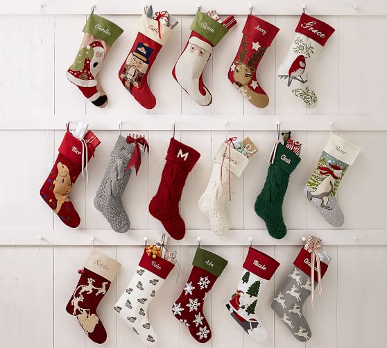 Personalized Holiday Icons Crewel Stockings Pottery Barn
