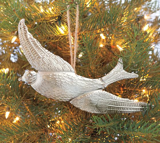 Pressed Tin Swooping Swallow Ornament Decorative Objects