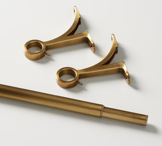 Pb Standard Curtain Rod Wall Bracket Brass Finish Pottery Barn