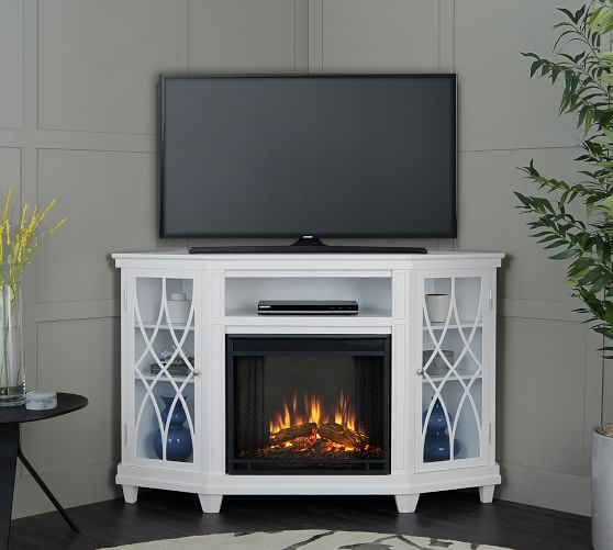 Real Flame Lynette Corner Electric Fireplace Media Cabinet