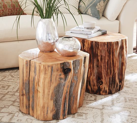 Reclaimed Wood Stump Table Pottery Barn