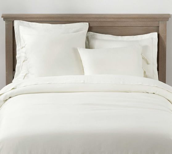 Belgian Flax Linen With Ties Solid Duvet Cover Clasic Ivory