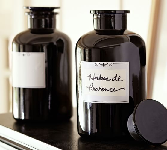 Glass Apothecary Jar With Labels Kitchen Accessories Pottery Barn