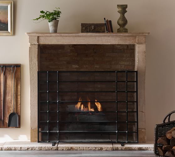 Chateau Bronze Fireplace Screen Pottery Barn