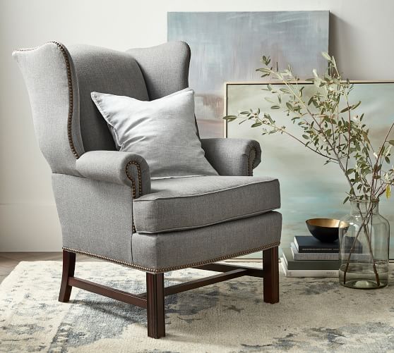 Thatcher Upholstered Wingback Chair Pottery Barn