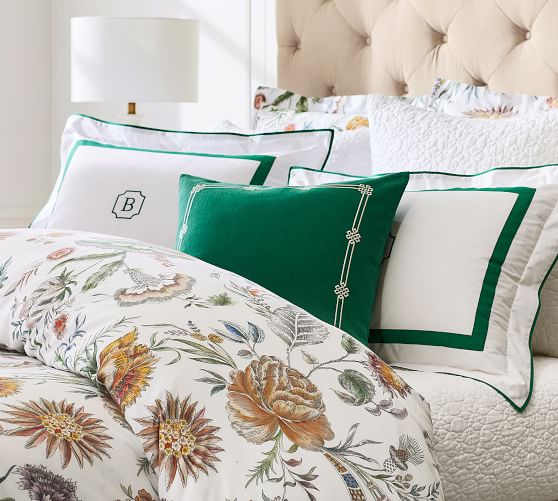 Verona Floral Print Organic Cotton Patterned Duvet Cover Sham