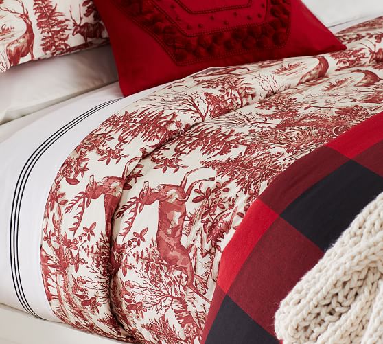 Alpine Toile Print Organic Cotton Duvet Cover Shams Pottery Barn