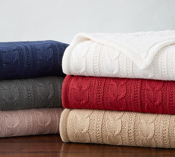 Cozy Cable Knit Throw Pottery Barn