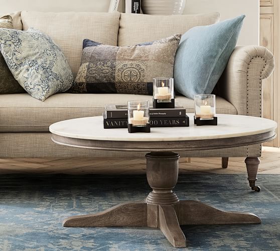 Alexandra Marble Round Coffee Table Pottery Barn
