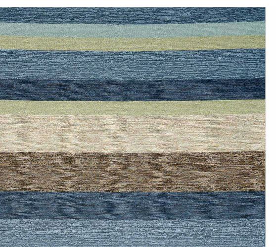 Orli Stripe Indoor Outdoor Recycled Material Rug Cool Multi
