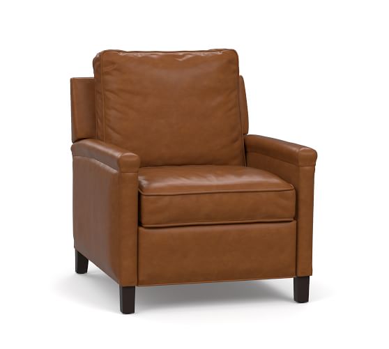Tyler Leather Square Arm Recliner Chair Pottery Barn