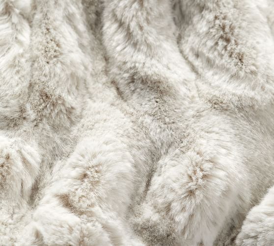 Faux Fur Ruched Throw Blankets Pottery Barn