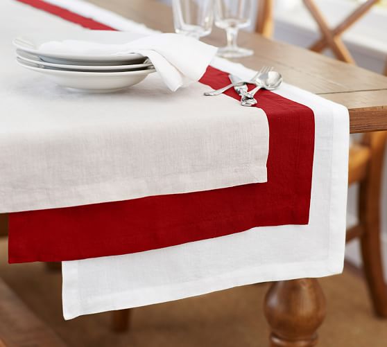 Everyday Belgian Flax Linen Table Runner Pottery Barn