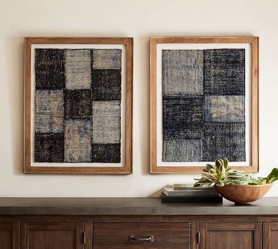 Framed Patchwork Textile Wall Art Pottery Barn