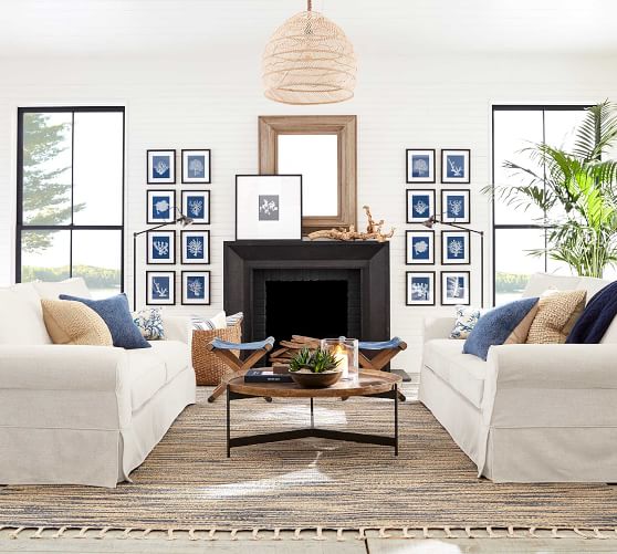 Hartwell Natural Fiber Rug Blue Multi Pottery Barn