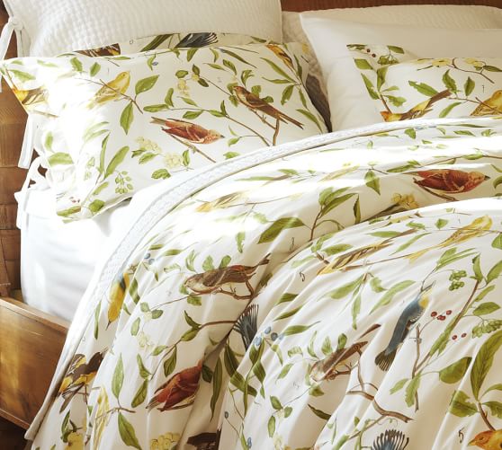 Spring Sparrow Patterned Duvet Cover Sham Pottery Barn