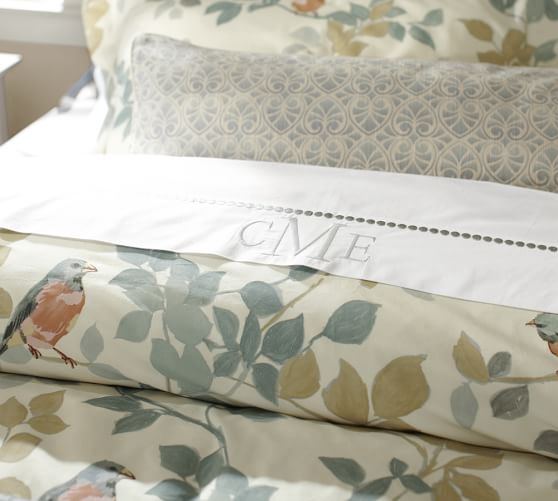 Sadie Bird Organic Patterned Duvet Cover Sham Pottery Barn