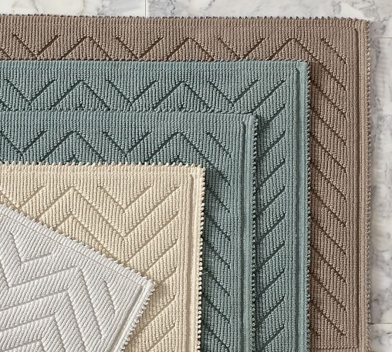 Chevron Sculpted Bath Mat Pottery Barn