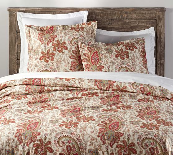 Duvet Comforter Cover Paisley Cotton Full Pottery Barn Queen 2