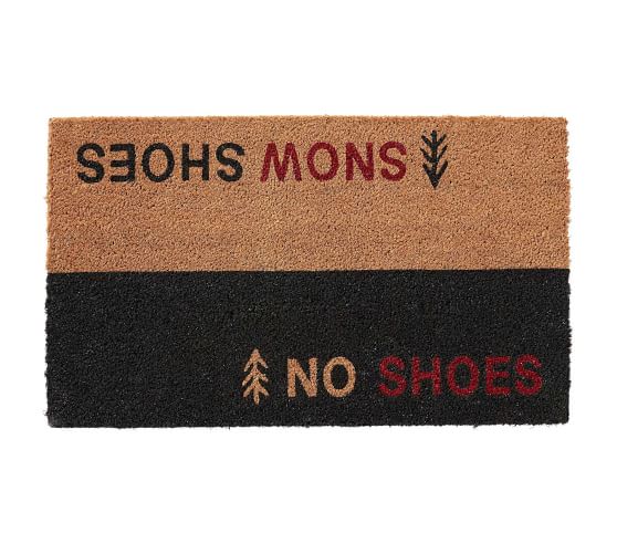 No Shoes Snow Shoes Doormat Pottery Barn