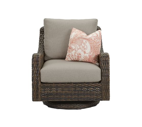 Abrego All Weather Wicker Swivel Rock Occasional Chair