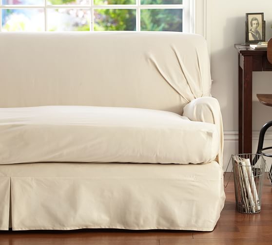 Separate Seat T Arm Cushion Loose Fit Slipcover Twill Separate Seat T Arm Cushion Loose Fit Slipcover Twill