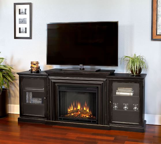 Real Flame Frederick Electric Fireplace Media Cabinet Pottery Barn