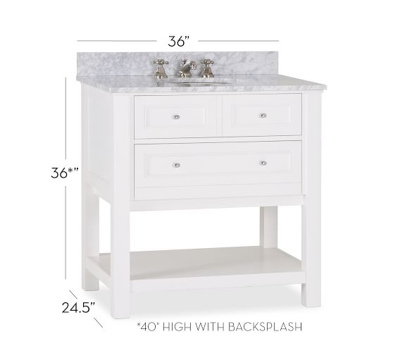 Classic Single Sink Vanity White 36 Pottery Barn